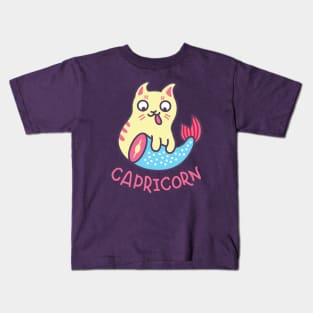 Funny Capricorn Cat Horoscope Tshirt - Astrology and Zodiac Gift Ideas! Kids T-Shirt